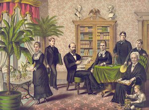James Garfield et sa famille, pub. Kurz & Allison, c.1882 - American School